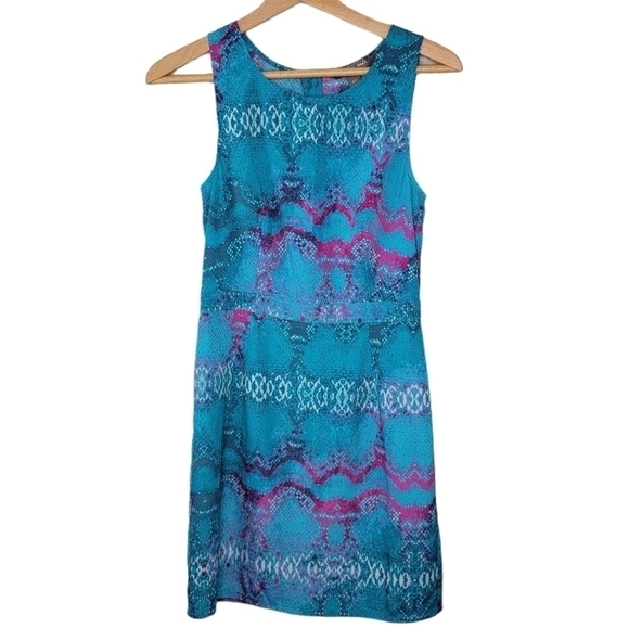 Charlie Jade | Teal & Pink Snake Print Dress - Picture 1 of 5